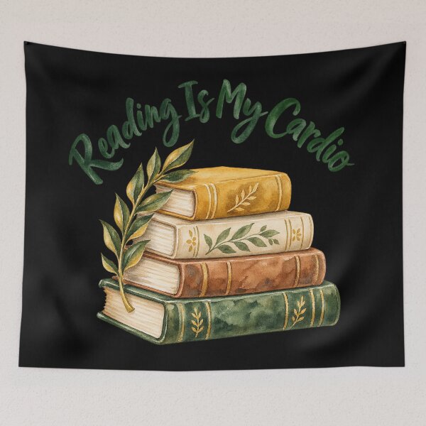 Item preview, Reading Is My Cardio Funny Watercolor Books designed and sold by Ela-graphicwiz.