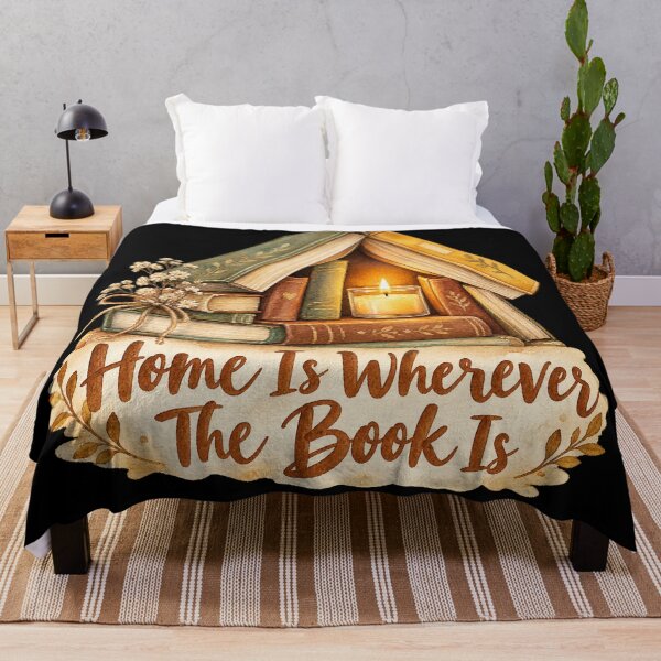 Item preview, Home Is Wherever The Book Is Cozy Watercolor designed and sold by Ela-graphicwiz.