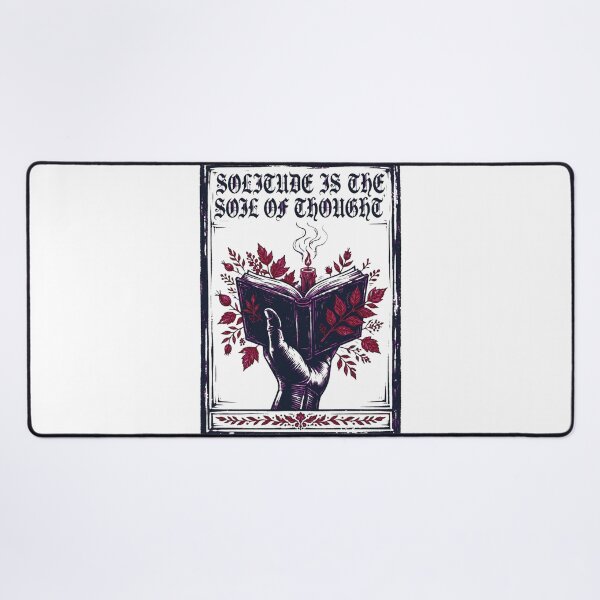 Item preview, SOLITUDE IS THE SOIL OF THOUGHT - Woodcut Linocut Book Candle Dark Academia designed and sold by Aisha Reda.