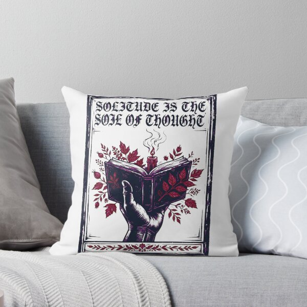 Item preview, SOLITUDE IS THE SOIL OF THOUGHT - Woodcut Linocut Book Candle Dark Academia designed and sold by Aisha Reda.