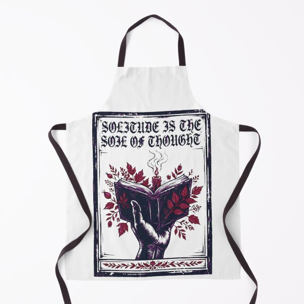 Item preview, SOLITUDE IS THE SOIL OF THOUGHT - Woodcut Linocut Book Candle Dark Academia designed and sold by Aisha Reda.