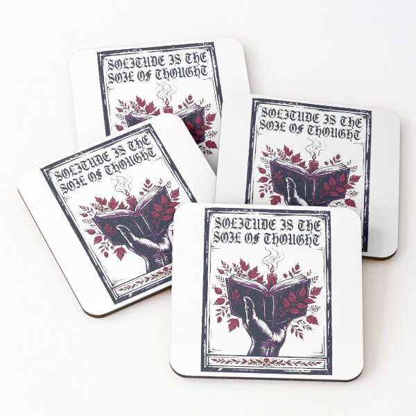 Item preview, SOLITUDE IS THE SOIL OF THOUGHT - Woodcut Linocut Book Candle Dark Academia designed and sold by Aisha Reda.