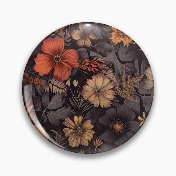 Item preview, Moody Autumn Wildflower Meadow Dark Vintage Botanical Pattern designed and sold by scicilysimonee.
