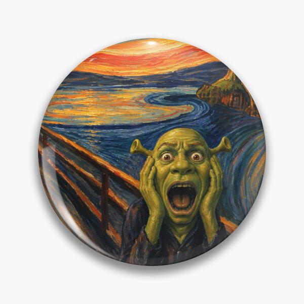Item preview, Shriek - Green Ogre Scream Expressionist Parody designed and sold by Lovhaze.