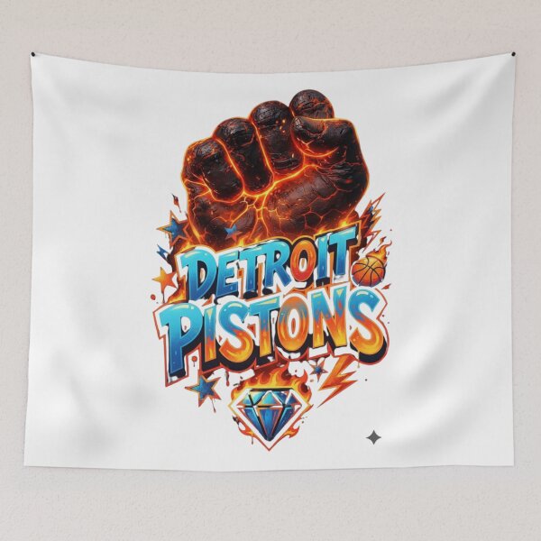 Item preview, Fiery Magma Fist Detroit Basketball Sports Art designed and sold by BlasiseDS.