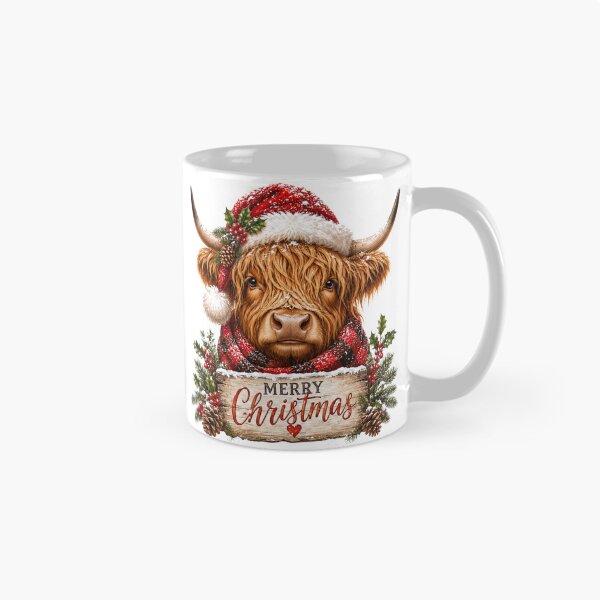 Item preview,  Highland Cow Merry Christmas designed and sold by Wild Ink Studio by Barbara.
