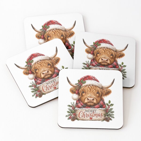 Item preview,  Highland Cow Merry Christmas designed and sold by Wild Ink Studio by Barbara.
