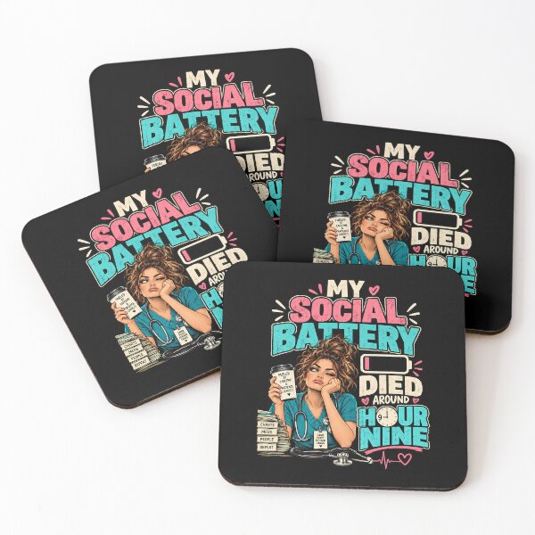 Item preview, Night Shift Nurse Social Battery Funny Nursing Design designed and sold by Fragy72.