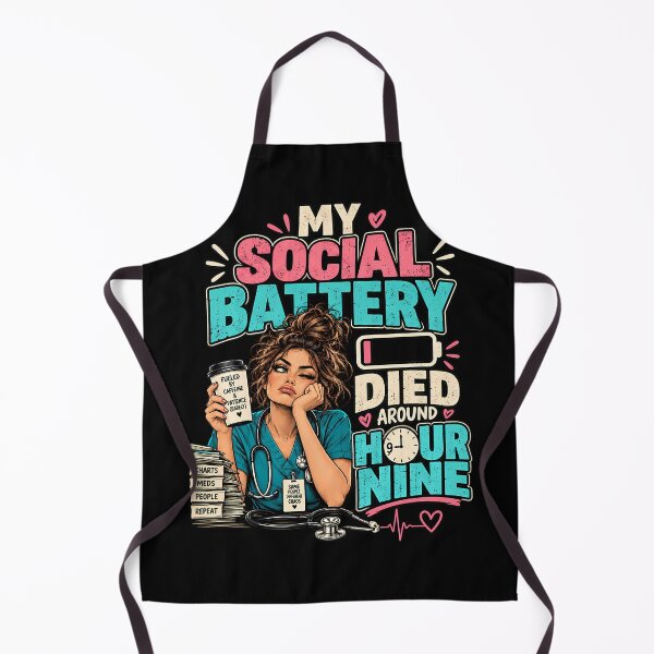 Item preview, Night Shift Nurse Social Battery Funny Nursing Design designed and sold by Fragy72.