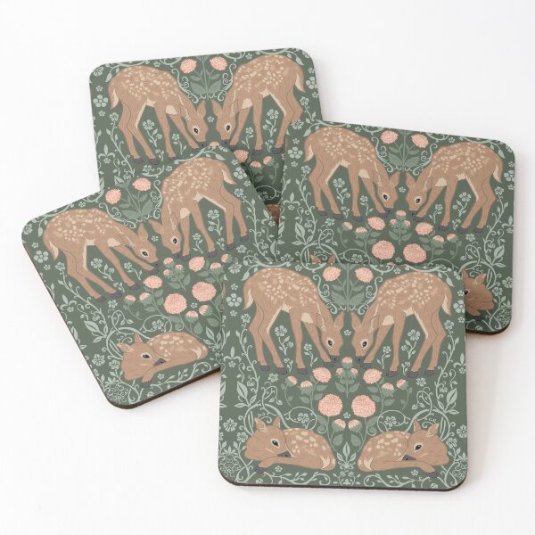 Item preview, Deer and Dahlias Pattern designed and sold by DreamyDiversion.