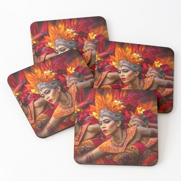 Item preview, Vibrant Cultural Dancers in Fiery Costumes designed and sold by Artessie.