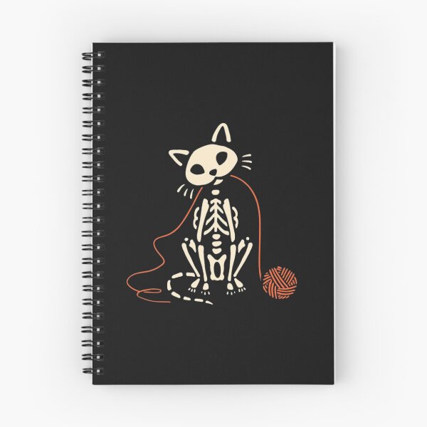 Item preview, Cute Skeleton Cat Playing with Yarn – Funny Halloween Cat Design designed and sold by anemiche.