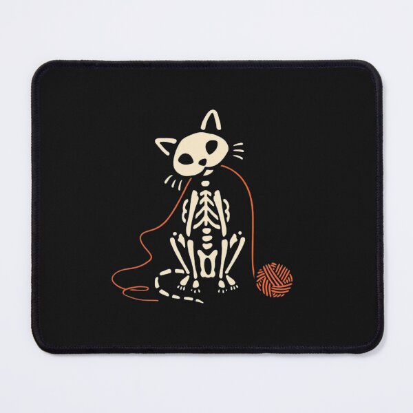 Item preview, Cute Skeleton Cat Playing with Yarn – Funny Halloween Cat Design designed and sold by anemiche.