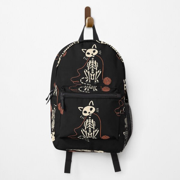 Item preview, Cute Skeleton Cat Playing with Yarn – Funny Halloween Cat Design designed and sold by anemiche.