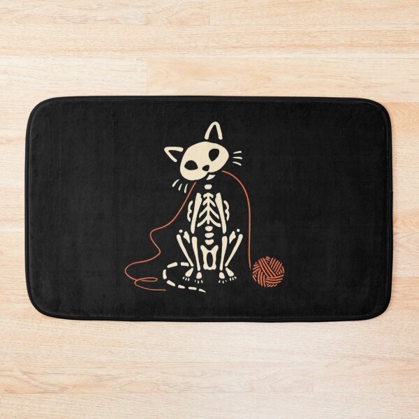 Item preview, Cute Skeleton Cat Playing with Yarn – Funny Halloween Cat Design designed and sold by anemiche.