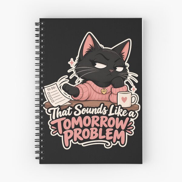 Item preview, That Sounds Like a Tomorrow Problem –  Black Cat designed and sold by InspireHerTribe.