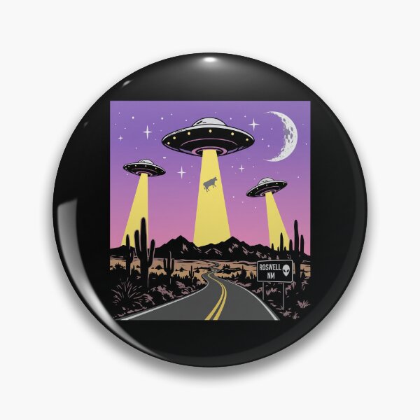 Item preview, Roswell NM - UFO Abducting Cow - Desert Landscape designed and sold by ElizaErger.