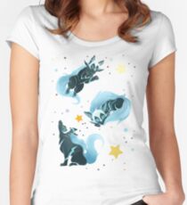Camiseta entallada de cuello redondo Lobo cósmico