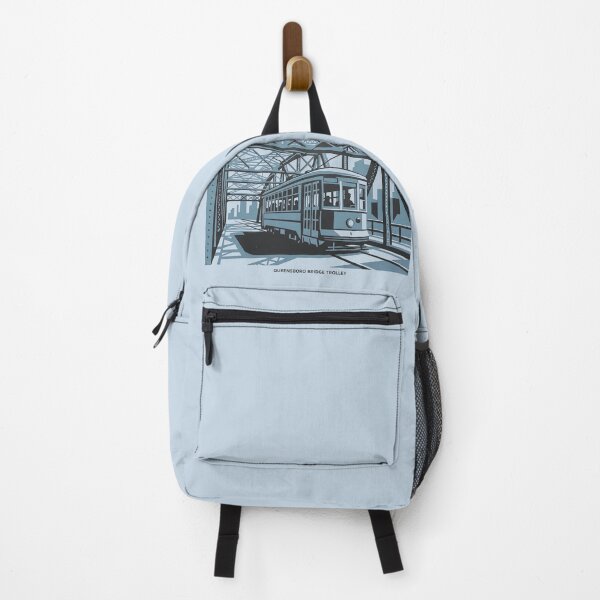 Item preview, Queensboro Bridge Trolley Vintage NYC Transit Steel Blue Graphic designed and sold by KiwiRider.