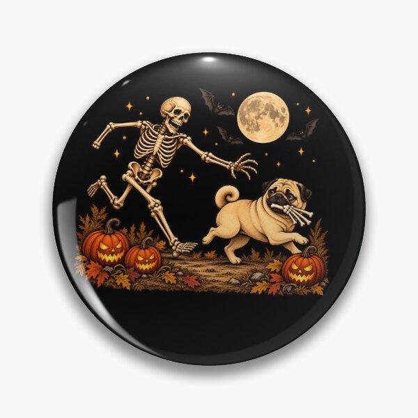 Item preview, Halloween Pug Dog Funny Skeleton Spooky designed and sold by LASTIQUE-dd.