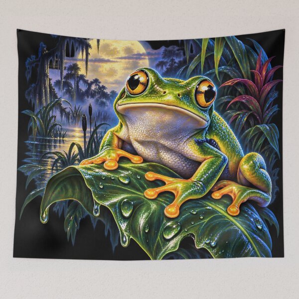 Item preview, Moonlit Frog Fantasy – Magical Nature Art designed and sold by RkskArt.