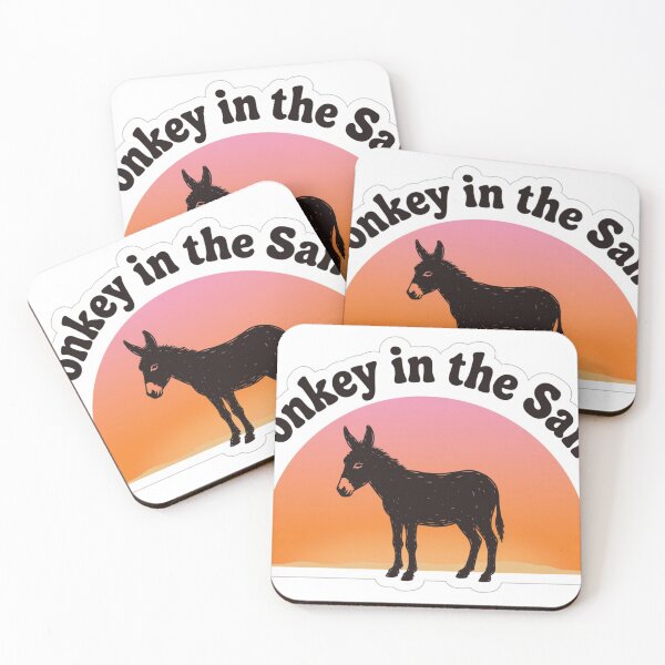 Item preview, Donkey in the Sand – Retro Surf Sunset Sticker designed and sold by Imaginarium of Chaos falcon88 .