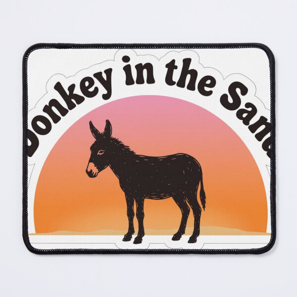 Item preview, Donkey in the Sand – Retro Surf Sunset Sticker designed and sold by Imaginarium of Chaos falcon88 .