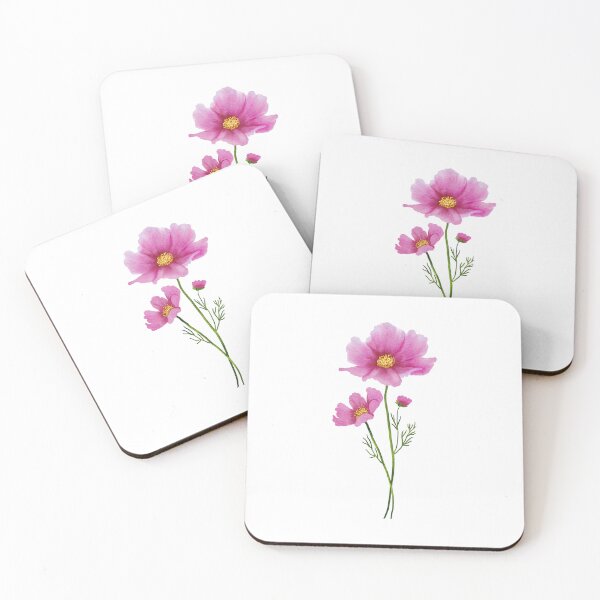 Item preview, Pink cosmos bouquet watercolour floral art  designed and sold by moteemade.
