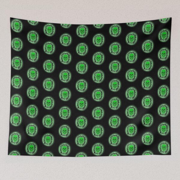 Item preview, Toxic Green Halloween Skull Skeleton Pattern, Made by EndlessEmporium designed and sold by EndlessEmporium.
