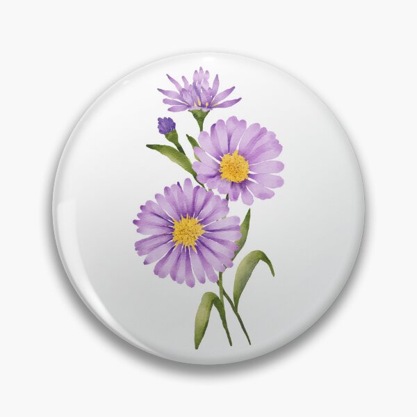 Item preview, Purple aster bouquet watercolour floral art  designed and sold by moteemade.