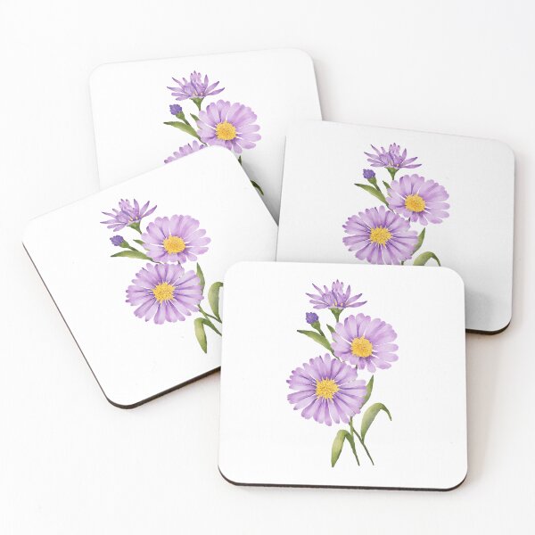 Item preview, Purple aster bouquet watercolour floral art  designed and sold by moteemade.