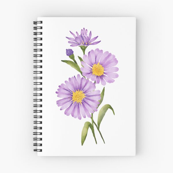 Item preview, Purple aster bouquet watercolour floral art  designed and sold by moteemade.