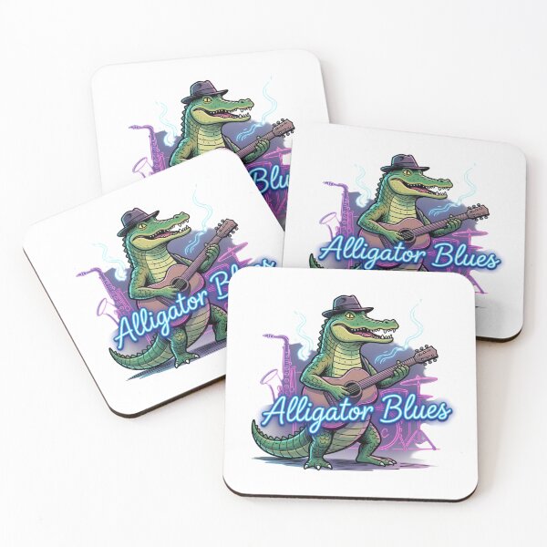 Item preview, Alligator Blues – Neon Jazz Gator Sticker designed and sold by Imaginarium of Chaos falcon88 .