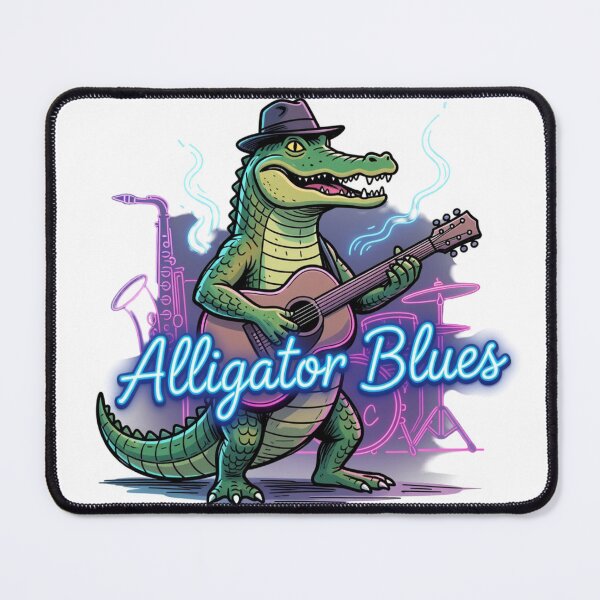 Item preview, Alligator Blues – Neon Jazz Gator Sticker designed and sold by Imaginarium of Chaos falcon88 .