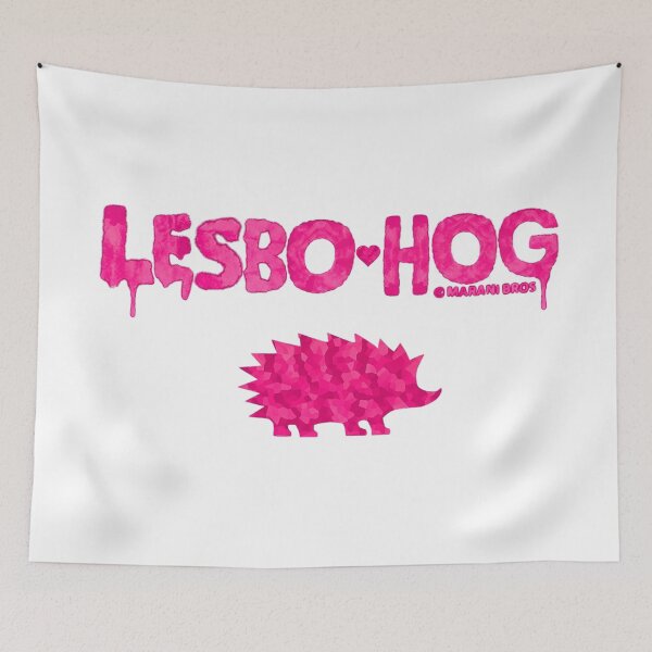 Item preview, LESBO-HOG Pink White Merch designed and sold by ChainsawsShop.