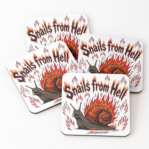Item preview, Snails from Hell – Flaming Metal Snail Sticker designed and sold by Imaginarium of Chaos falcon88 .