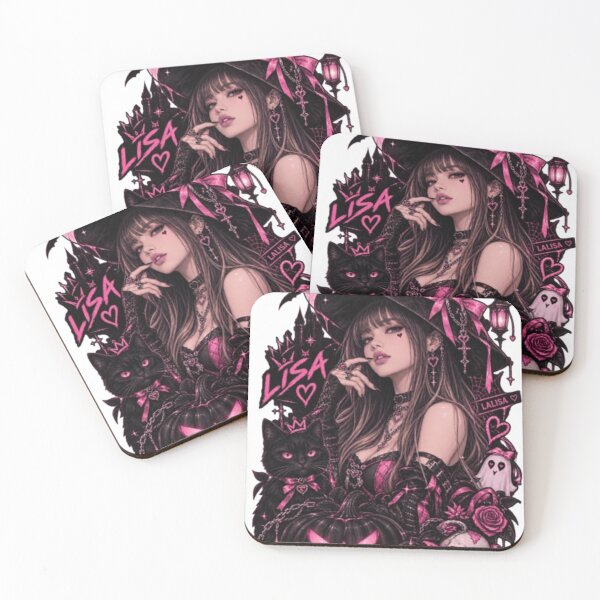 Item preview, Lisa Halloween Anime Witch – Pink Gothic K-Pop Fan Art designed and sold by storeAC.
