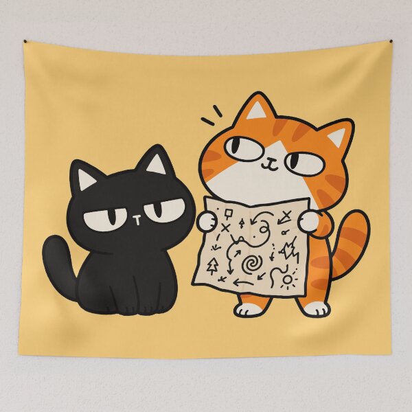 Item preview, Cute Cat Adventure Treasure Map designed and sold by MewMade.