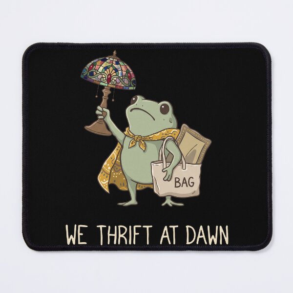 Item preview, We Thrift At Dawn - Frog - Thrifting - Vintage Lamp - Tote Bag designed and sold by ElizaErger.