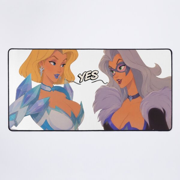 Item preview, Ice Armor Heroine and Silver Hair Cat Girl - Retro 90s Style designed and sold by Hollow Moon Studios..