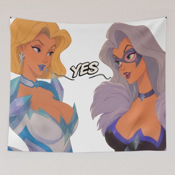 Item preview, Ice Armor Heroine and Silver Hair Cat Girl - Retro 90s Style designed and sold by  Hollow Moon Studios..