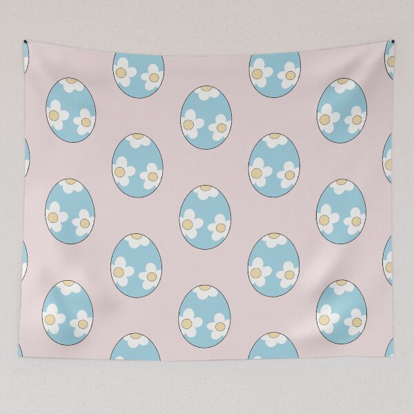 Item preview, Blue Egg with Floral Pattern - Easter Aesthetic  designed and sold by Crayon Cup.