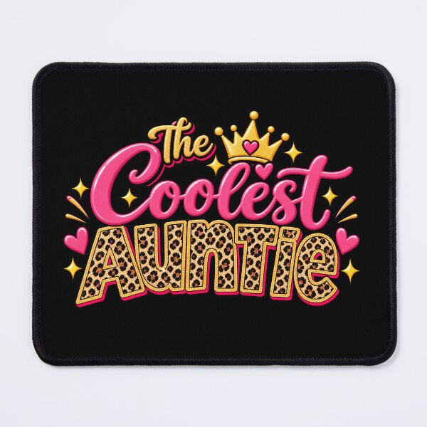 Item preview, The Coolest Auntie Leopard Print Gold Crown Typography Design designed and sold by WHDProduction45.