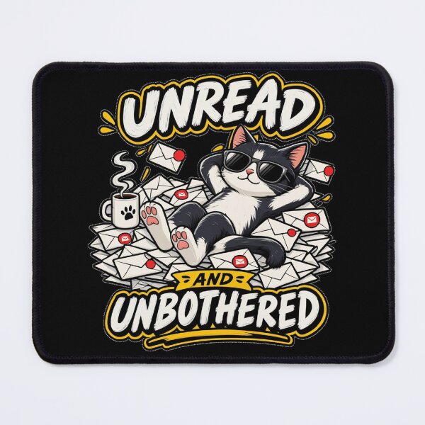 Item preview, Unread And Unbothered Funny Office Cat | Inbox Overload Meme designed and sold by Corpoheroes.