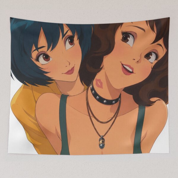 Item preview, Goth Alt Besties Kiss Mark Duo - Retro 90s Cartoon Style designed and sold by  Hollow Moon Studios..