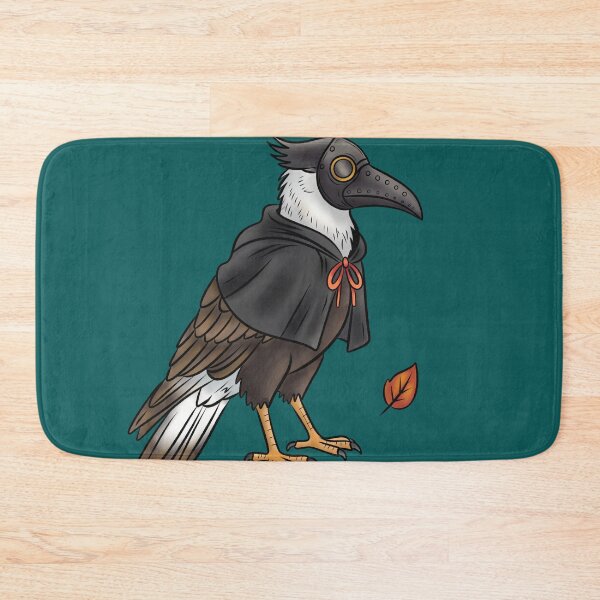Item preview, Crested Caracara in Plague Doctor Mask Sticker, Texas Wildlife Halloween Art designed and sold by Ink & Kind Studio.