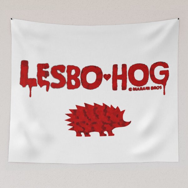 Item preview, LESBO-HOG Red White Merch designed and sold by ChainsawsShop.