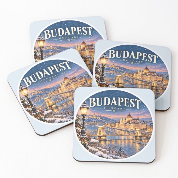 Artikelvorschau, Winterliche Stadtansicht von Budapest, Ungarn – Reisekunst entworfen und verkauft von GusiaTreasures.