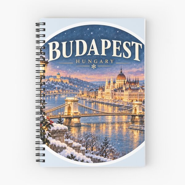Artikelvorschau, Winterliche Stadtansicht von Budapest, Ungarn – Reisekunst entworfen und verkauft von GusiaTreasures.