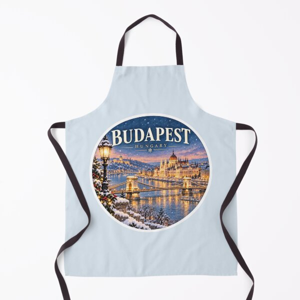 Item preview, Budapest Hungary Winter Cityscape Travel Art designed and sold by GusiaTreasures.